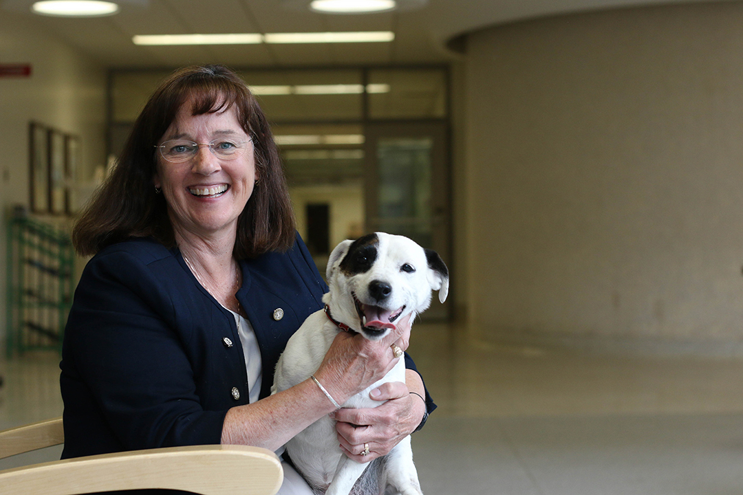 Dr. Trisha Dowling with her dog Zipper. Photo by Caitlin Taylor. 